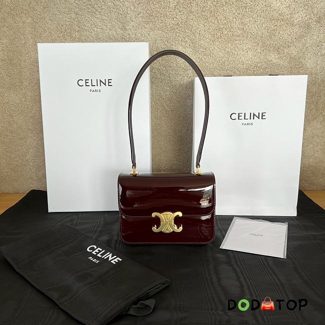 Celine Teen Garance Bag In Patent Calfskin Red Size 18.5 x 13 x 6 cm - 1