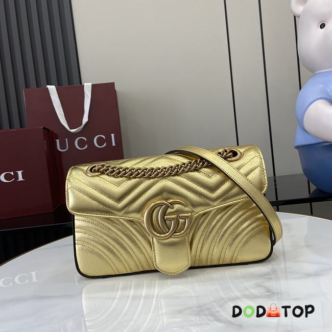 Gucci GG Marmont Small Shoulder Bag Gold Size 26 x 15 x 7 cm - 1