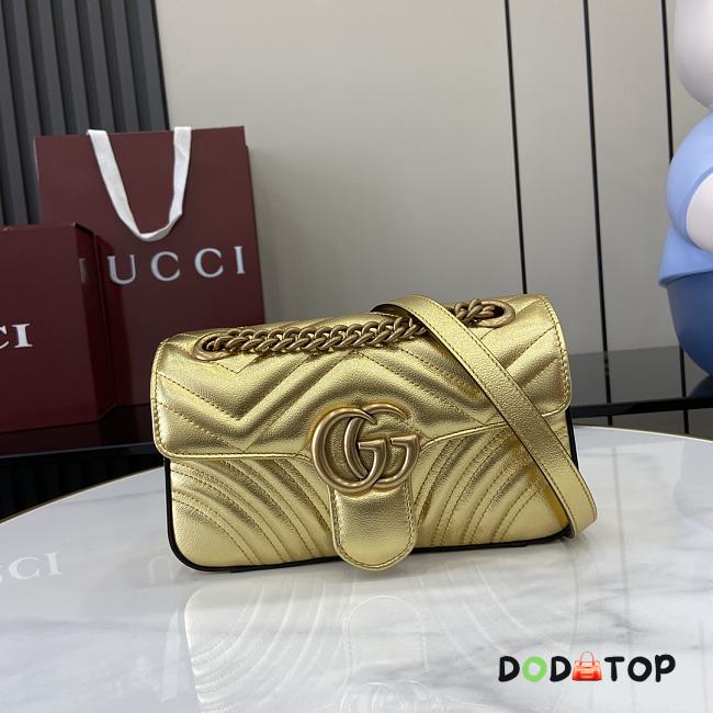 Gucci GG Marmont Mini Shoulder Bag Gold Size 22 x 13 x 6 cm - 1