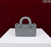 Dior Super Mini Lady D-Joy Micro Gray Size 16.5 x 6 x 10 cm - 5