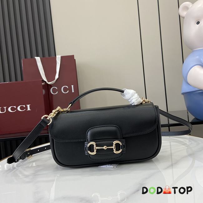 Gucci Horsebit 1955 Black Bag Size 22.5 x 12.5 x 5.5 cm - 1