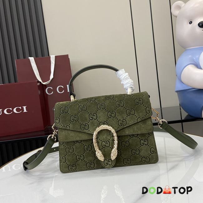 Gucci Dionysus Mini Top Handle Bag In Green Suede Size 22 x 16 x 8 cm - 1