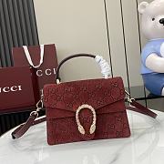 Gucci Dionysus Mini Top Handle Bag In Red Suede Size 22 x 16 x 8 cm - 1