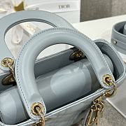 Dior Lady Blue Lambskin Leather Cannage Size 20 x 17 x 8 cm - 2