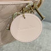 Dior Lady Pink Powder Lambskin Leather Cannage Size 20 x 17 x 8 cm - 3