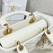 Dior Lady White Lambskin Leather Cannage Size 20 x 17 x 8 cm - 5