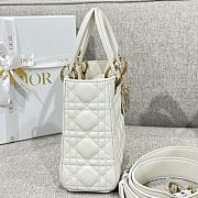 Dior Lady White Lambskin Leather Cannage Size 20 x 17 x 8 cm - 2