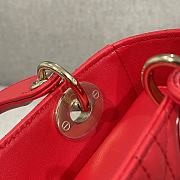 Dior Lady Sheep Red Lambskin Leather Cannage Size 20 x 17 x 8 cm - 4