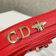 Dior Lady Sheep Red Lambskin Leather Cannage Size 20 x 17 x 8 cm - 2