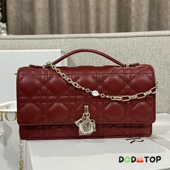 Dior Miss Dior Top Handle Bag Burgundy Size 21 x 11.5 x 4.5 cm - 1