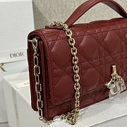 Dior Miss Dior Top Handle Bag Burgundy Size 21 x 11.5 x 4.5 cm - 6