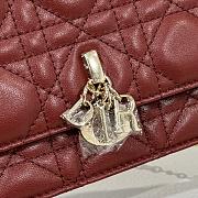 Dior Miss Dior Top Handle Bag Burgundy Size 21 x 11.5 x 4.5 cm - 5