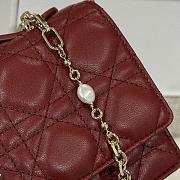 Dior Miss Dior Top Handle Bag Burgundy Size 21 x 11.5 x 4.5 cm - 4