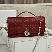 Dior Miss Dior Top Handle Bag Burgundy Size 21 x 11.5 x 4.5 cm - 3