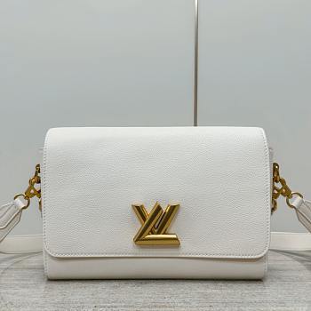 Louis Vuitton LV M25359 Soft Twist White HandBag Size 27 x 19 x 9 cm