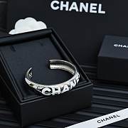 Chanel Silver Enamel Letter Bracelet - 5