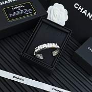 Chanel Silver Enamel Letter Bracelet - 4