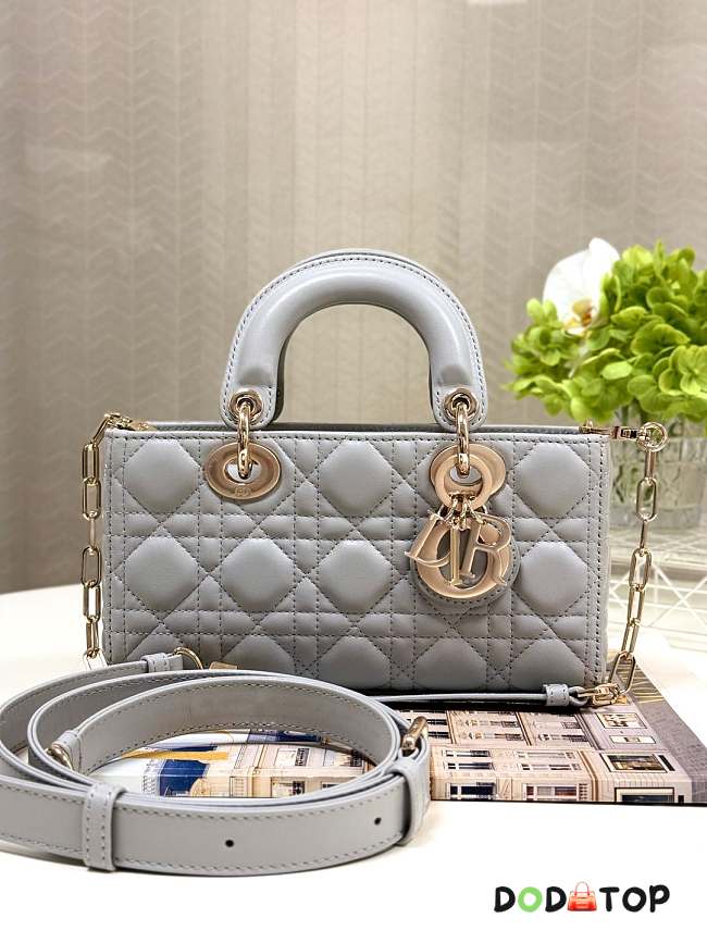 Dior D-Joy Bag Leather Gray Size 22 x 6 x 12 cm - 1