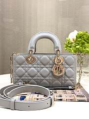 Dior D-Joy Bag Leather Gray Size 22 x 6 x 12 cm - 1