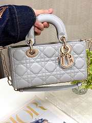 Dior D-Joy Bag Leather Gray Size 22 x 6 x 12 cm - 5