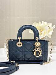 Dior Lady D-Joy Mini Blue Bag Size 17.5 x 10.5 x 6 cm - 1