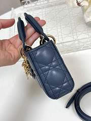 Dior Lady D-Joy Mini Blue Bag Size 17.5 x 10.5 x 6 cm - 6