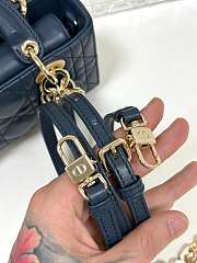 Dior Lady D-Joy Mini Blue Bag Size 17.5 x 10.5 x 6 cm - 4