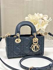 Dior Lady D-Joy Mini Blue Bag Size 17.5 x 10.5 x 6 cm - 3