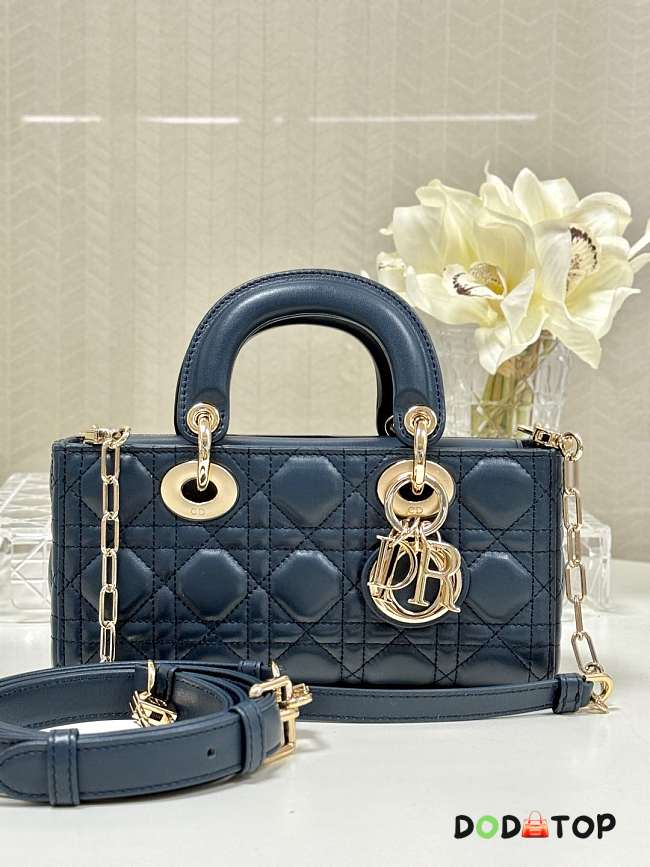 Dior Lady D Joy Small Blue Bag Size 22 x 12 x 6 cm - 1