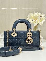 Dior Lady D Joy Small Blue Bag Size 22 x 12 x 6 cm - 1