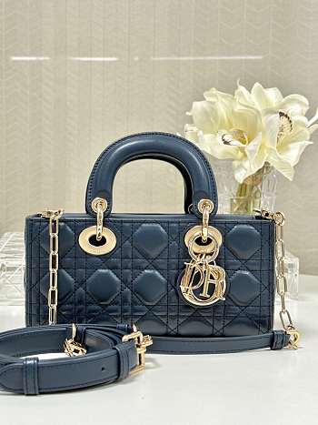 Dior Lady D Joy Small Blue Bag Size 22 x 12 x 6 cm