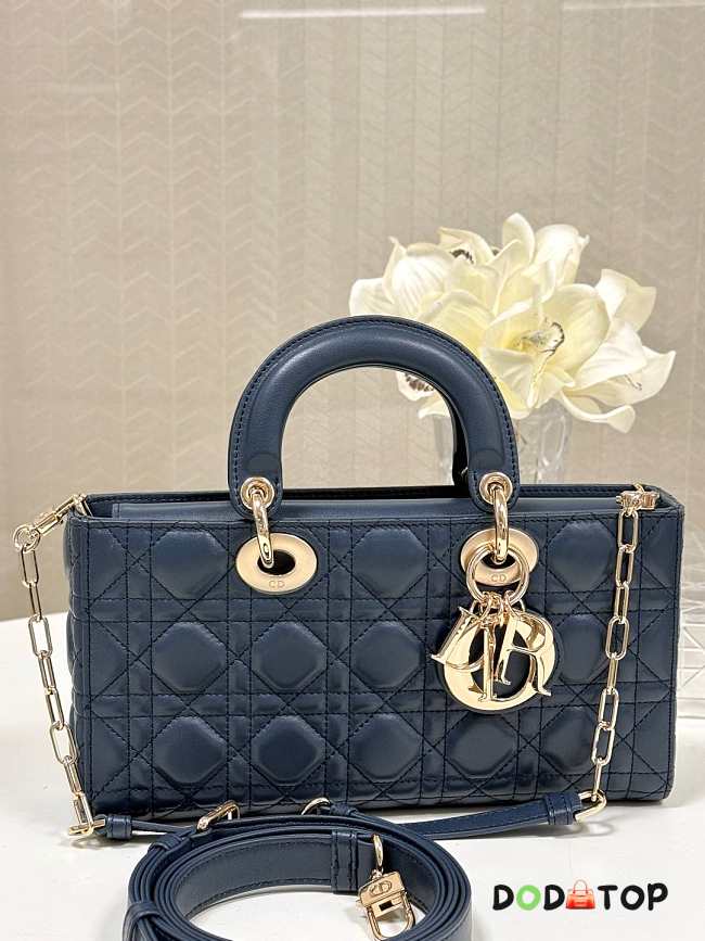 Dior Lady D Joy Medium Blue Bag Size 26 x 13.5 x 5 cm - 1