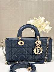 Dior Lady D Joy Medium Blue Bag Size 26 x 13.5 x 5 cm - 1