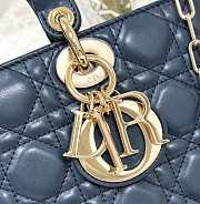 Dior Lady D Joy Medium Blue Bag Size 26 x 13.5 x 5 cm - 6