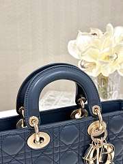 Dior Lady D Joy Medium Blue Bag Size 26 x 13.5 x 5 cm - 4