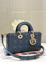 Dior Lady D Joy Medium Blue Bag Size 26 x 13.5 x 5 cm - 3