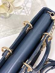 Dior Lady D Joy Medium Blue Bag Size 26 x 13.5 x 5 cm - 2