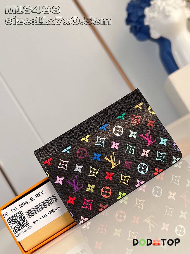 Louis Vuitton x Murakami Black Card Holder Size 11 x 7 x 0.5 cm - 1