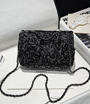 Chanel Embroidered Sequin Beaded CF Mini Black Bag Size 20 cm - 5