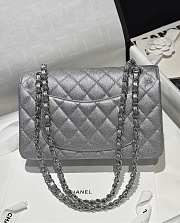 Chanel Classic Flap CF Fine Ball Caviar Silver Size 23 cm - 6