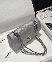 Chanel Classic Flap CF Fine Ball Caviar Silver Size 23 cm - 4