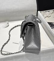 Chanel Classic Flap CF Fine Ball Caviar Silver Size 23 cm - 2