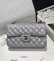 Chanel Classic Flap CF Fine Ball Caviar Silver Size 23 cm - 3