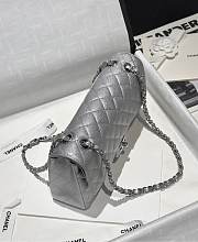 Chanel Classic Flap CF Fine Ball Caviar Silver Size 25.5 cm - 6