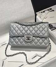 Chanel Classic Flap CF Fine Ball Caviar Silver Size 25.5 cm - 2