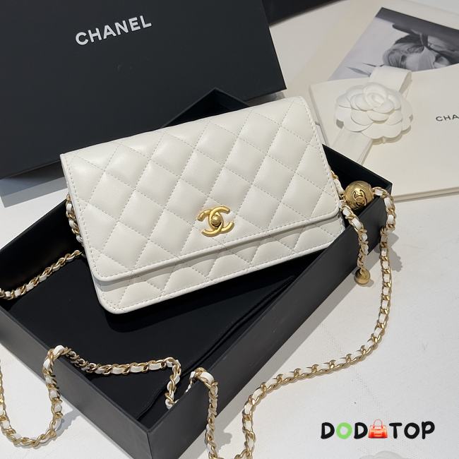 Chanel Small Gold Ball WOC Fortune Bag White Size 19.2 cm - 1