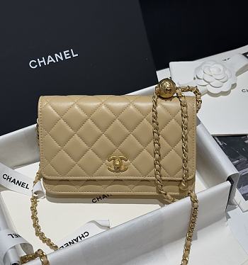 Chanel Small Gold Ball WOC Fortune Bag Apricot Size 19.2 cm