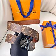 Louis Vuitton Brown Belt 4 cm 01 - Black Hardware - 3