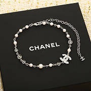 Chanel Full Diamond Choker Pearl Necklace - 1