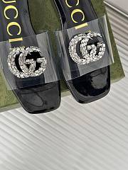 Gucci Classic Double G Diamond Buckle Thick-soled Slippers Black - 6